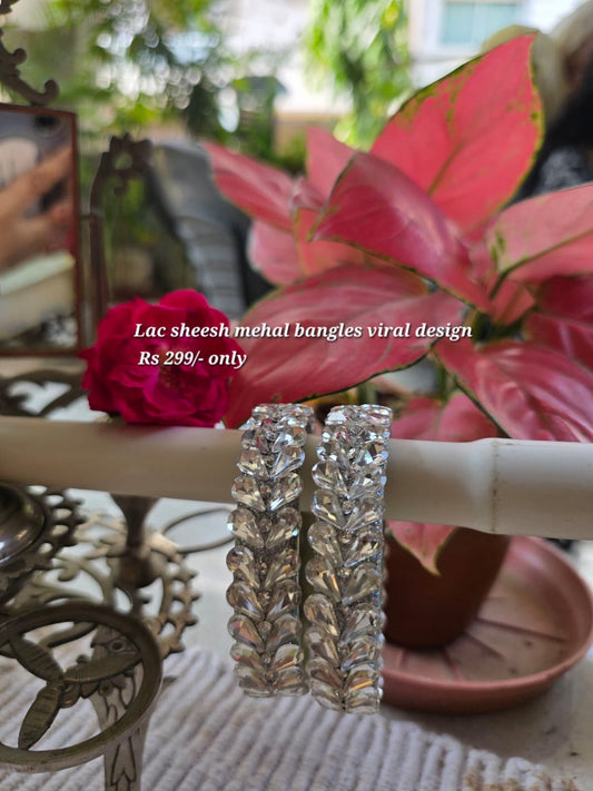 Lac Sheesh Mahal crystal bangles, viral design