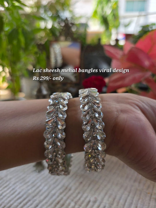 Lac Sheesh Mahal crystal bangles on the wrist