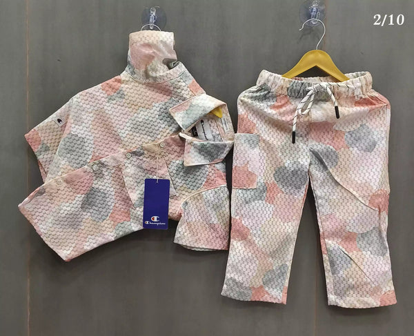 Boys Rayon Cotton Digital Print Cord Set Shirt & Full Pant