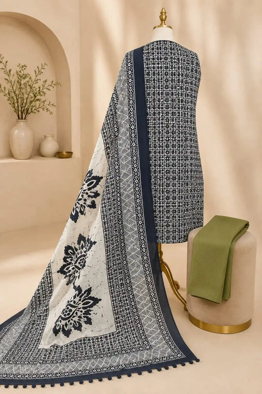 Premium White Cotton Traditional Panel Batik Dress Material