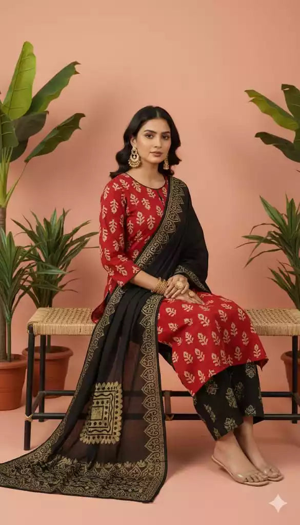 READYMADE COTTON BATIC SUIT, Cotton Batic Salwar, Mal Cotton Dual Tone Color Dupata