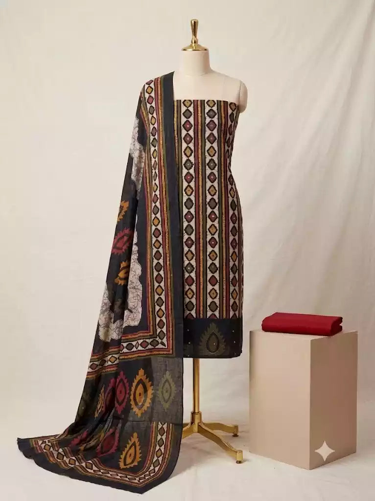 ASC Pure Cotton Wax Batik Unstitched Suit