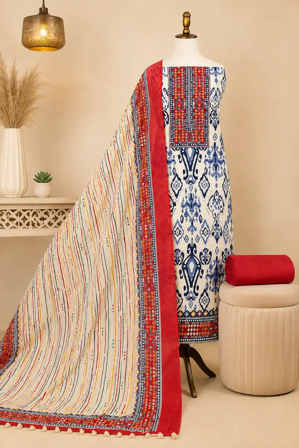 Rayon Unstitched Dress Material Traditional Printed Suit