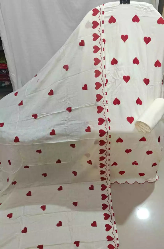 HANIA AMIR HIT RAYON UNSTITCHED SUIT - OFF WHITE