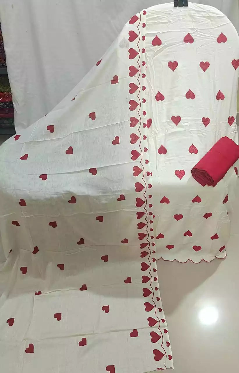 HANIA AMIR HIT RAYON UNSTITCHED SUIT - RED