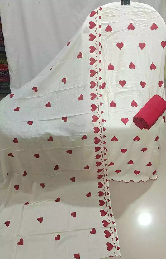 HANIA AMIR HIT RAYON UNSTITCHED SUIT - RED