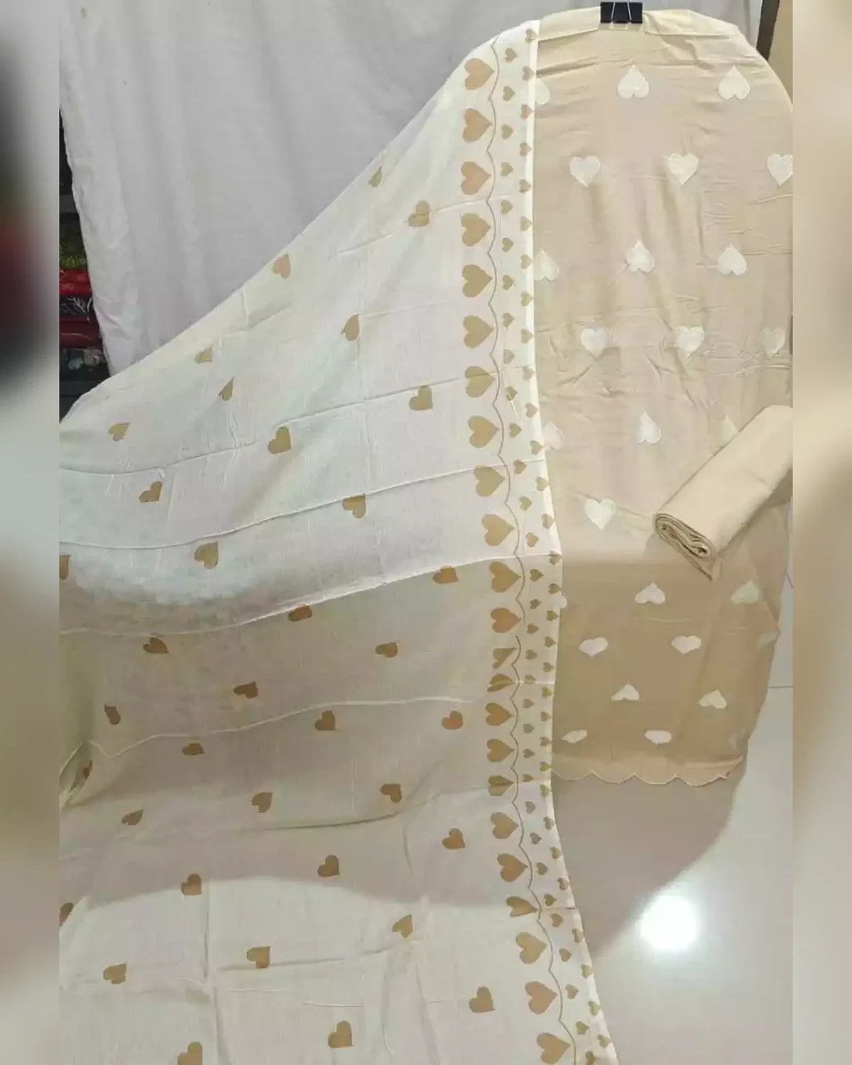 HANIA AMIR HIT RAYON UNSTITCHED SUIT - BEIGE