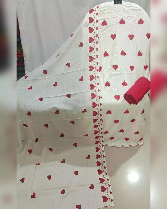 HANIA AMIR HIT RAYON UNSTITCHED SUIT - RED