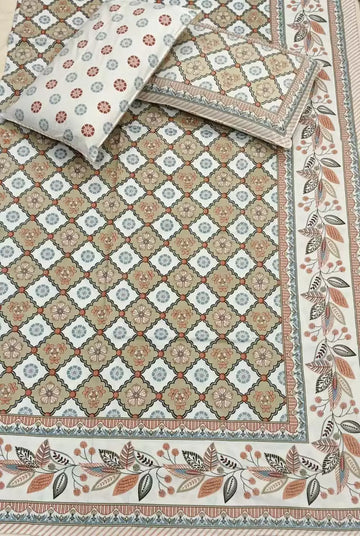 Geometric Box 9x9ft Super King Bedsheet ASC Fashion Store