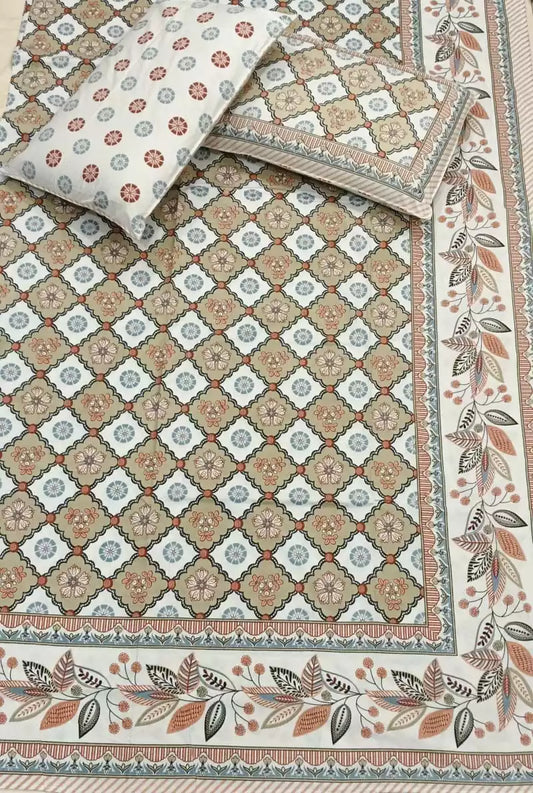 Geometric Box 9x9ft Super King Bedsheet ASC Fashion Store