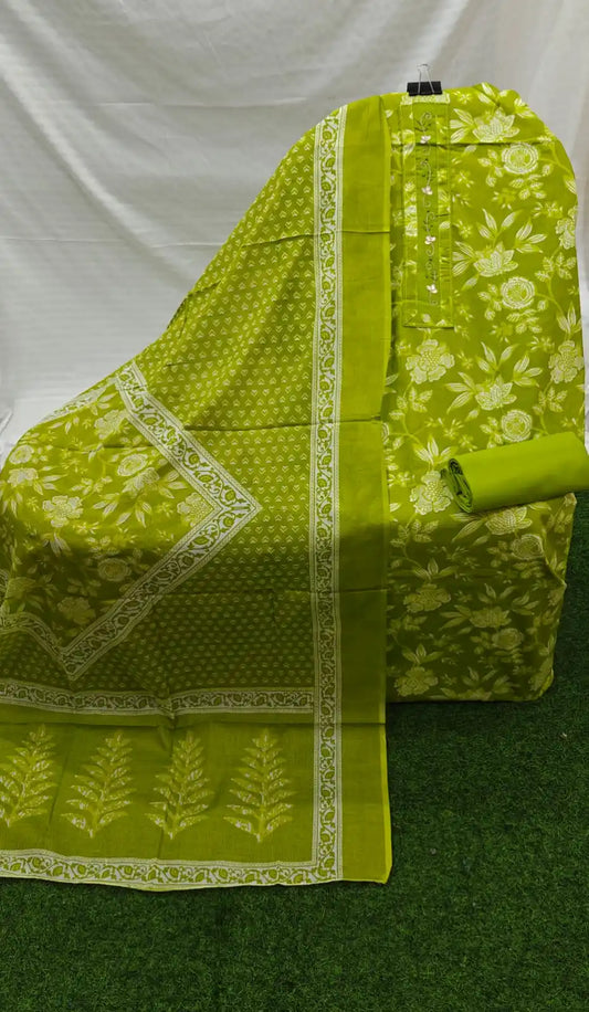 Pure Original Hand Block Jaipuri Unstitched Cotton Material