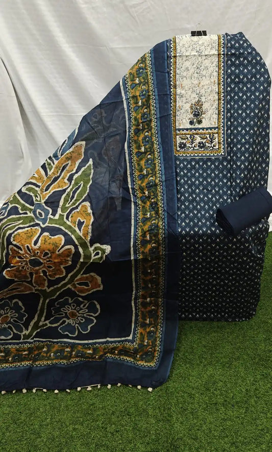 Pure Original Hand Block Jaipuri Unstitched Cotton Material