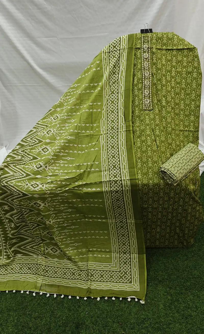 Pure Original Hand Block Jaipuri Unstitched Cotton Material