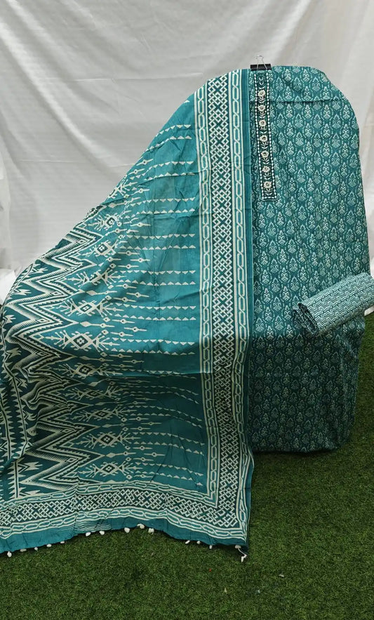 Pure Original Hand Block Jaipuri Unstitched Cotton Material